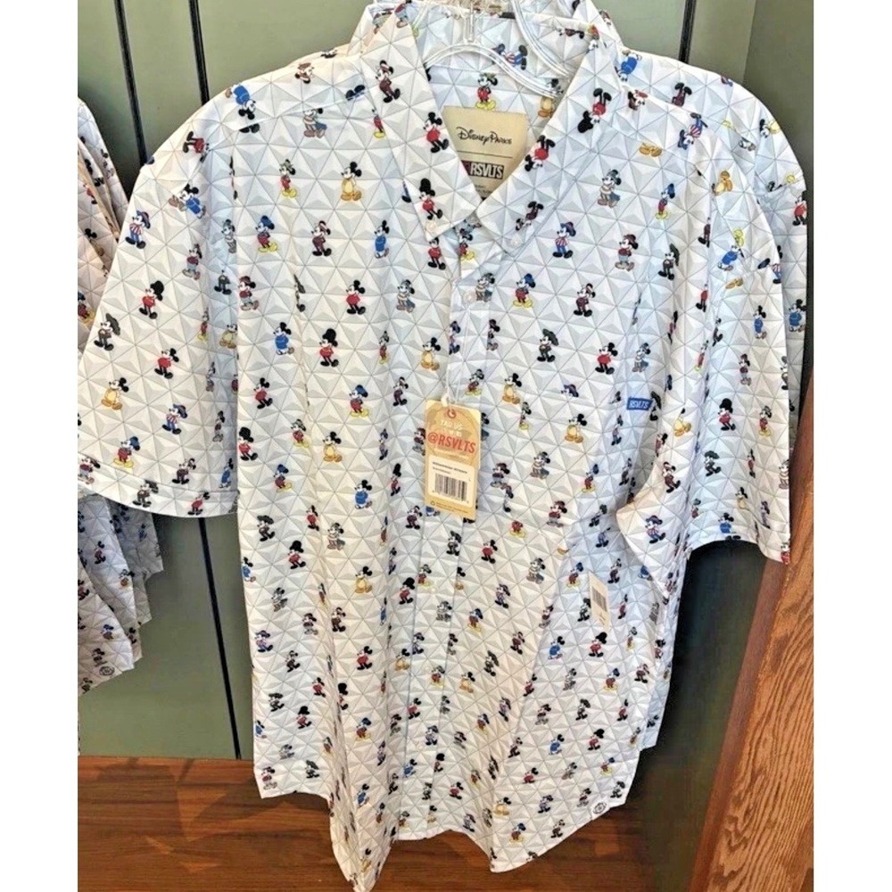 Disney Parks EPCOT World Showcase Mickey Mouse RSVLTS Button Shirt Small